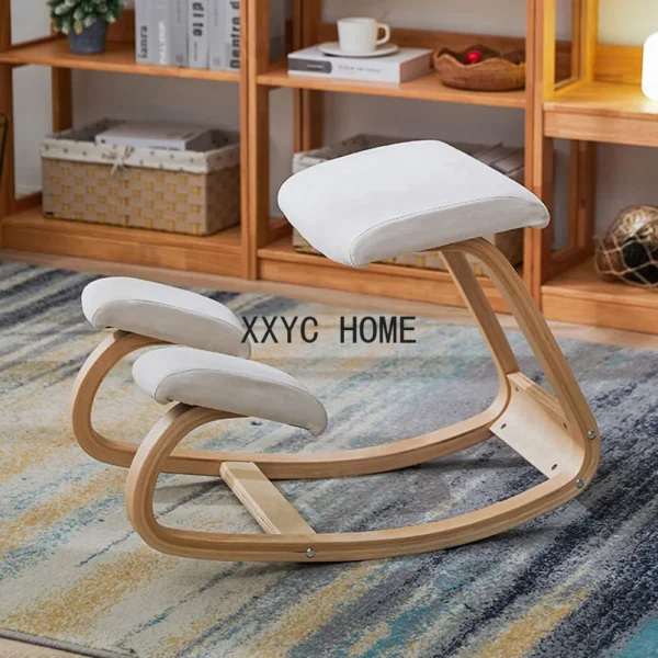 Correction Kneeling Chair Posture Furniture Original Ergonomic Kneeling Rocking Wooden Kneeling Compute Improving Posture Chair - Image 5