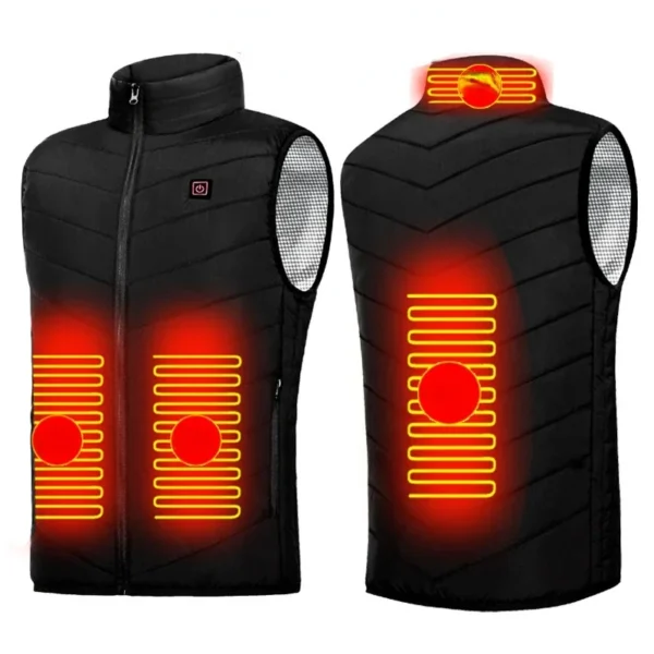 New 2/4/9/11/13 Places Heated Vest Men Women Usb Heated Jacket Heating Thermal Clothing Hunting Winter Fashion Heat Jacket - Image 3