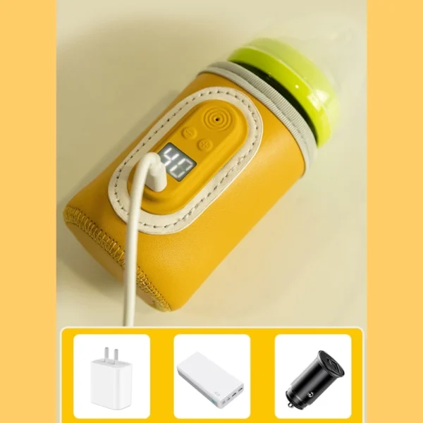 USB Baby Bottle Warmer Portable Travel Milk Warmer Infant Feeding Bottle Heating Cover Insulation Thermostat Heater Bag - Image 3