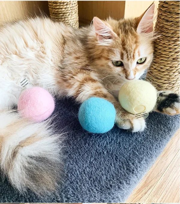 Interactive Ball Smart Cat Toys Plush Electric Catnip Training Toy Kitten Touch Sounding Pet Product Squeak Toy Ball