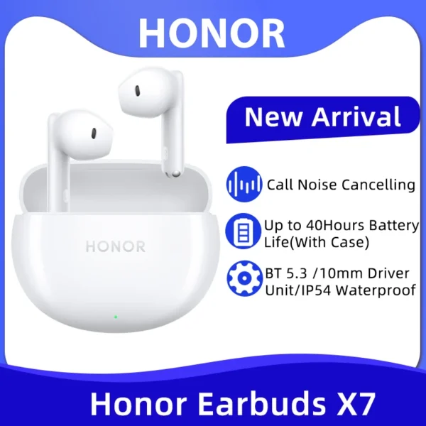 Honor Earbuds X7 TWS Earphone Call Noise Cancelling 40 Hours Battery Life True Wireless Earphone Bluetooth 5.3 For Honor 200