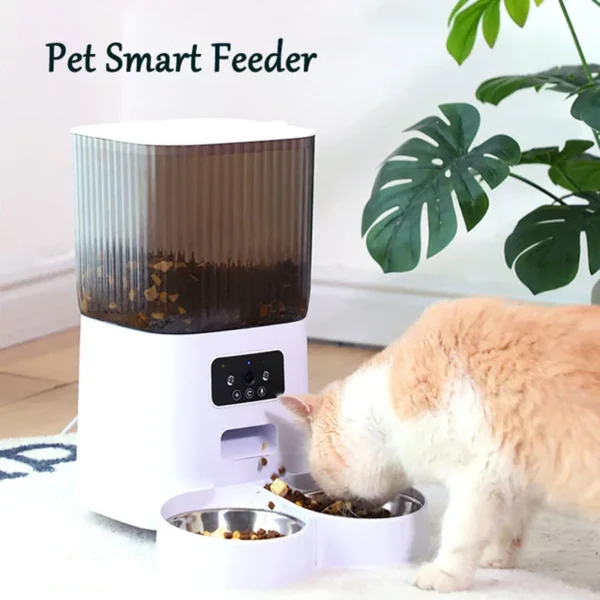 5L Automatic pet Feeder APP smart auto double bowl Remote Control timed quantitative dog bowl cat Food Dispenser with Camera - Image 3