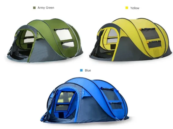 4 Person Easy Pop Up Tent Waterproof Automatic Setup 2 Doors-Instant Family Tents For Camping Hiking Traveling - Image 4