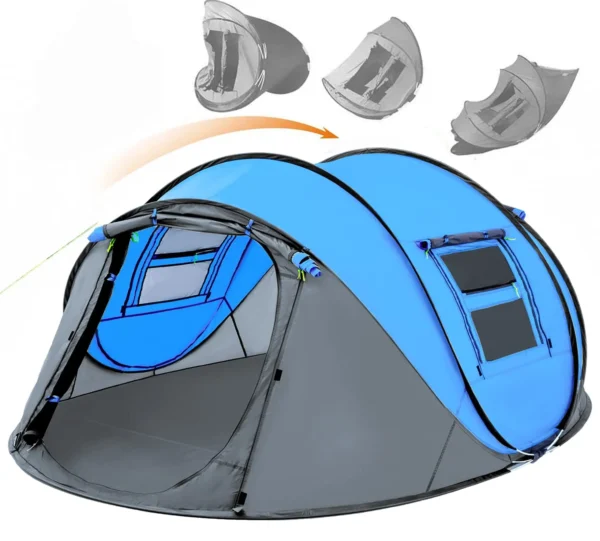 4 Person Easy Pop Up Tent Waterproof Automatic Setup 2 Doors-Instant Family Tents For Camping Hiking Traveling