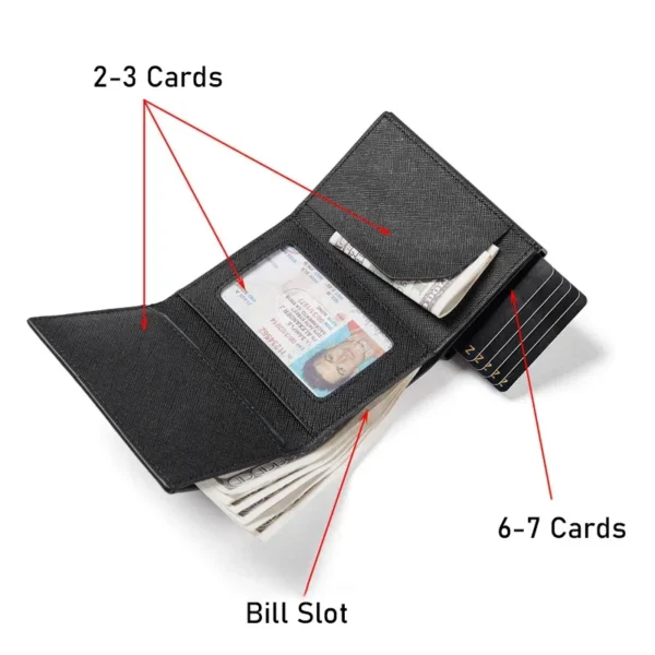 Upgraded Version High Quality ID Credit Card Holder Anti RFID Blocking Protected Money Wallet for Men Women Closed with Magnetic - Image 3