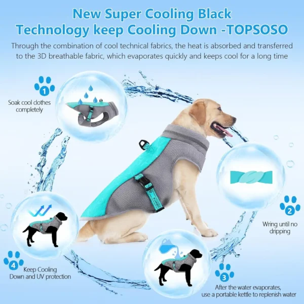 Dog Cooling Vest Lightweight Cooling Jacket Anti-UV Shirt Suitable for Beach Breathable Cooling Harnes Outdoor Summer Dog Clothe - Image 3