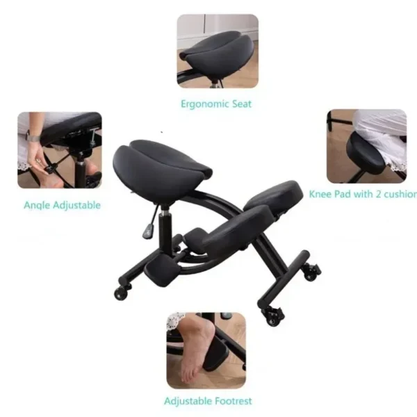 Saddle Seat Kneeling Chair With Wheels Adjustable Ergonomic Stool Office Mobile Sillas Para Comedor Room Furniture GY50DC - Image 5