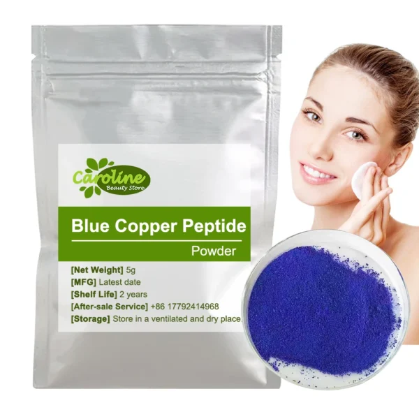 Hot Sell Blue Copper Peptide Powder Tripeptide GHK-Cu Promotes Collagen Production And Anti-aging Cosmetic Raw Materials