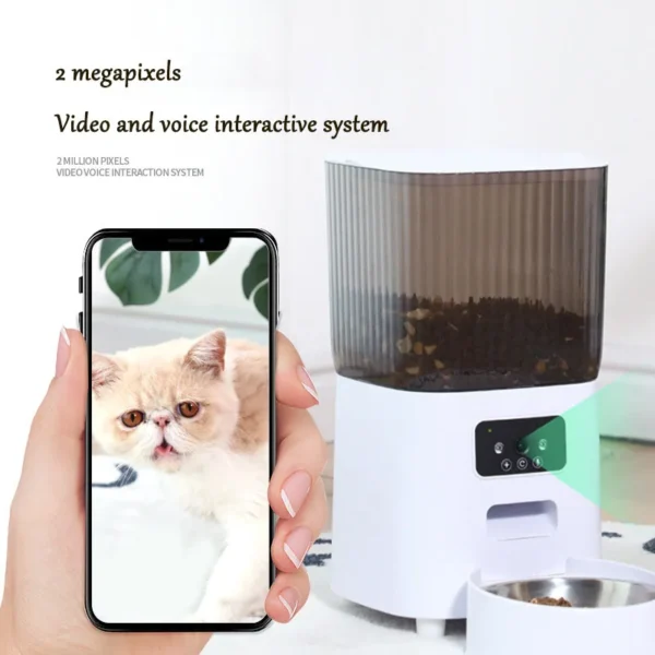 5L Automatic pet Feeder APP smart auto double bowl Remote Control timed quantitative dog bowl cat Food Dispenser with Camera - Image 2