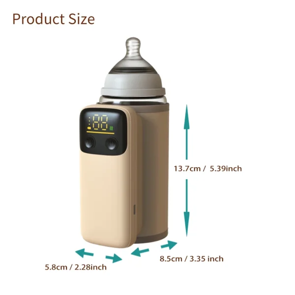 Rechargeable Portable Bottle Warmer with Fast Charging Cordless Milk Warmer with Temperature Control for Traveling Camping Home - Image 6