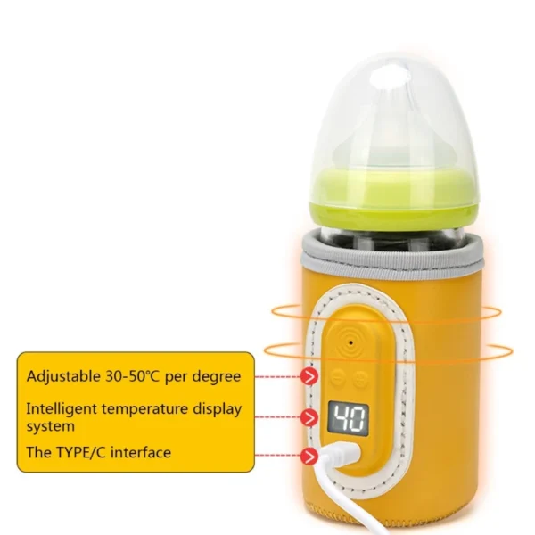 USB Baby Bottle Warmer Portable Travel Milk Warmer Infant Feeding Bottle Heating Cover Insulation Thermostat Heater Bag - Image 2