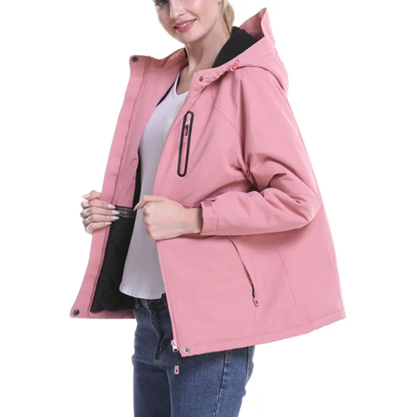 Rechargeable Electrothermal Coat Fast Heating Warm Hooded Cotton Coat For Skiing - Image 2