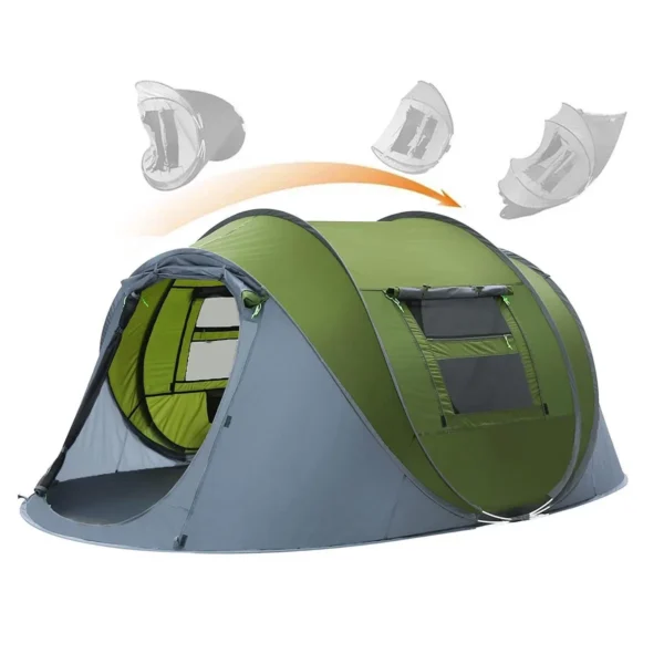 4 Person Easy Pop Up Tent Waterproof Automatic Setup 2 Doors-Instant Family Tents For Camping Hiking Traveling - Image 6