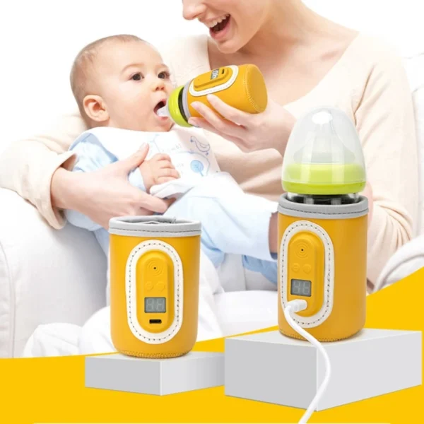 USB Baby Bottle Warmer Portable Travel Milk Warmer Infant Feeding Bottle Heating Cover Insulation Thermostat Heater Bag