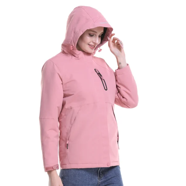 Rechargeable Electrothermal Coat Fast Heating Warm Hooded Cotton Coat For Skiing - Image 6